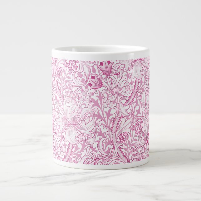 Caneca De Café Grande William Morris Ouro Lily Floral Patterno (Frente)