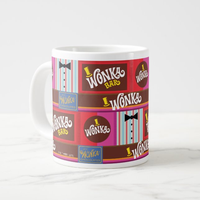Caneca De Café Grande Willy Wonka Candy Pattern (Frente Esquerda)