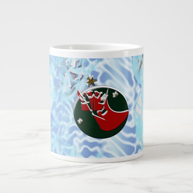 Caneca De Café Grande Wind Santa Claus Sock (Frente)