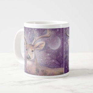Caneca De Café Grande Winter Buck Wildlife Deer Art