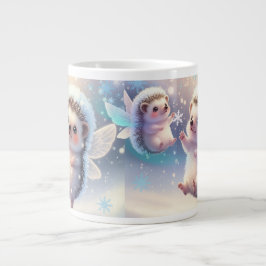 Caneca De Café Grande Winter Fairy Hedgehogs Mug – Cute Snowflake 