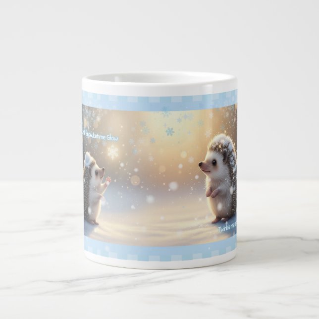 Caneca De Café Grande Winter Hedgehog Mug – Cute Snowflake  (Frente)