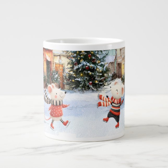 Caneca De Café Grande Winter in Mice Town (Frente)