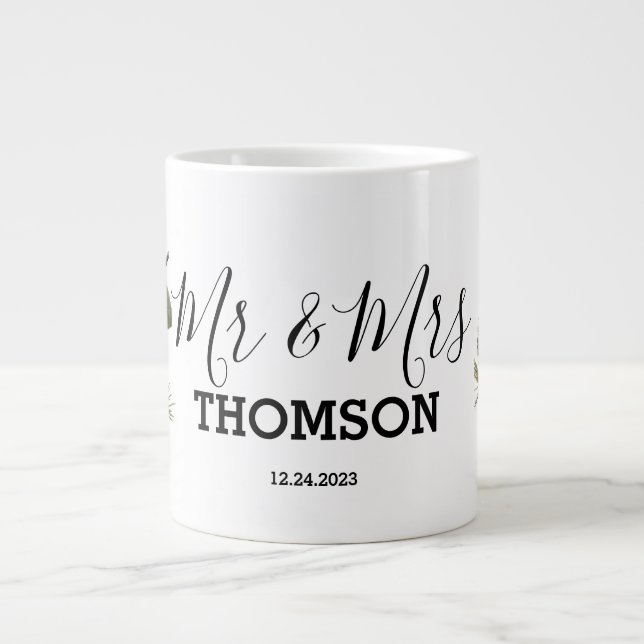 Caneca De Café Grande Winter Pinecones & Berries Family Throw Pillow (Frente)