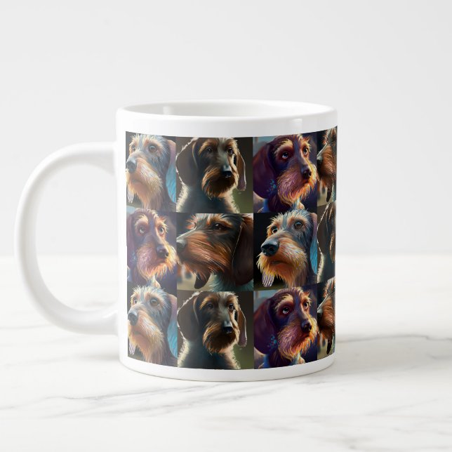 Caneca De Café Grande Wirehair Dachshund Giant Coffee Mug (Esquerda)