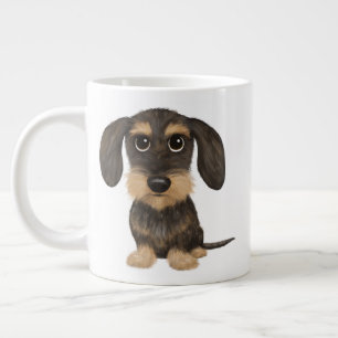 Caneca De Café Grande Wirehaired Dachshund   Cachorro de Cartoon Teckel