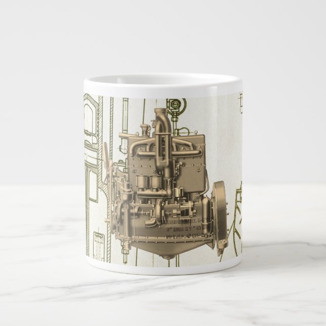 Caneca De Café Grande Wisconsin Motor Milwaukee Wisconsin, motor a gás K (Frente)