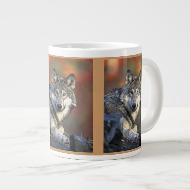 Caneca De Café Grande Wolf Lovers Art (Frente Esquerda)