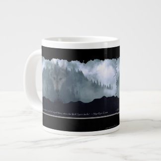 Caneca De Café Grande Wolf Spirit & Mountain Jumbo Soup & Coffee Mug