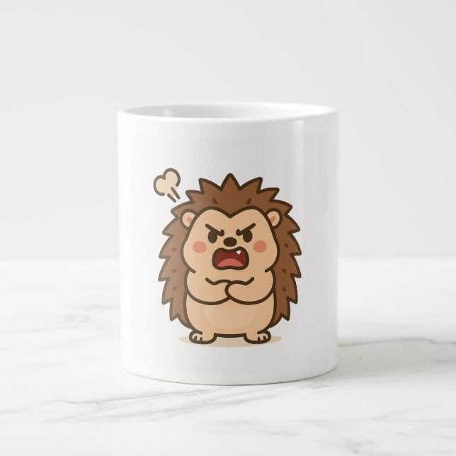 Caneca De Café Grande Wonky Zoo Moody Hedgehog Specialty Mug (Frente)