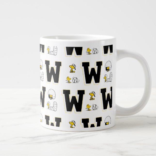 Caneca De Café Grande Woodstock Varsity Sports - Letra Patterna (Direita)