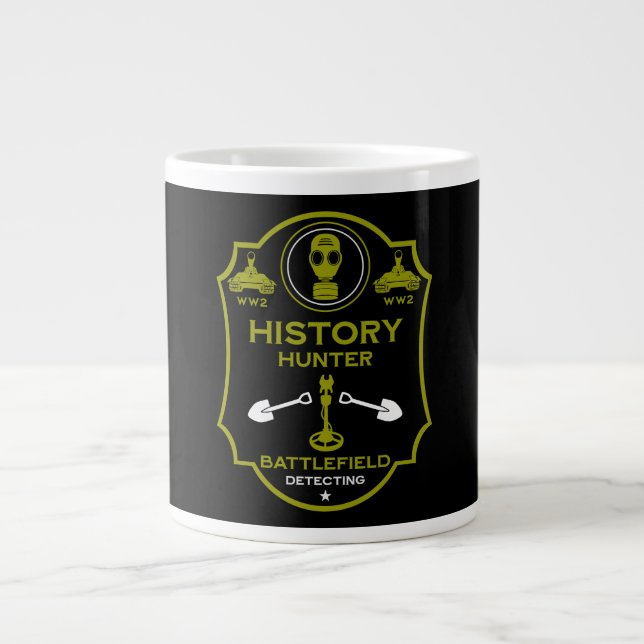 Caneca De Café Grande WW2 Trench Battlefield Metal Detectorist (Frente)