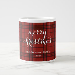 Caneca De Café Grande Xadrez Clássico Feliz Natal Festivo -