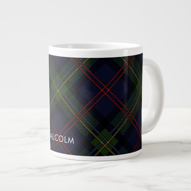Caneca De Café Grande Xadrez Rústico Lembrança Tartã (Frente Esquerda)