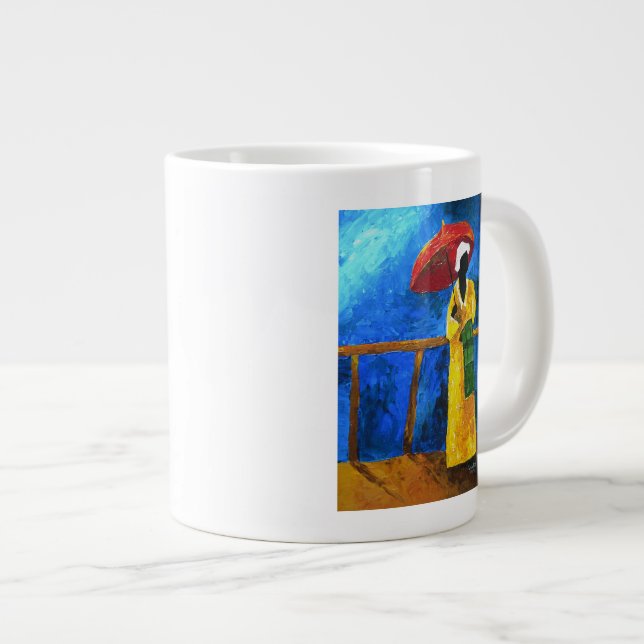 Caneca De Café Grande Xadrez verde no broadwalk 2008 (Frente Esquerda)