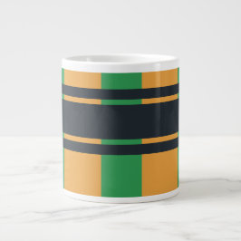 Caneca De Café Grande Xadrez Verde Verde Amarelo Jumbo