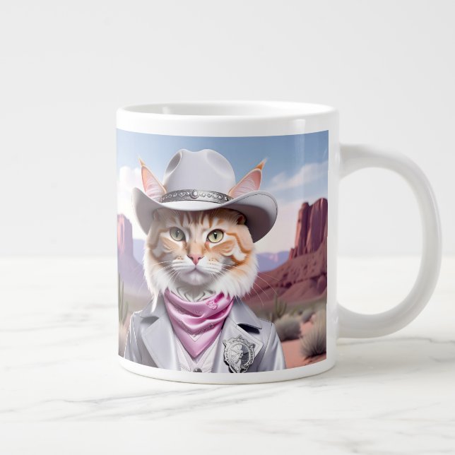 Caneca De Café Grande Xerife Cat (Direita)