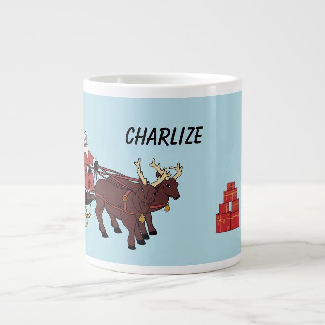 Caneca De Café Grande Xmas Santa Claus (Frente)