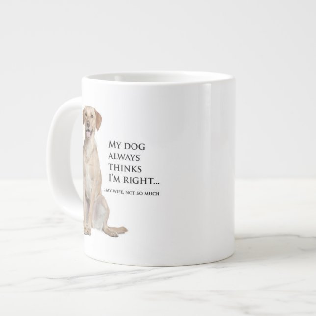 Caneca De Café Grande Yellow Lab v. Wife Jumbo Mug (Frente Esquerda)