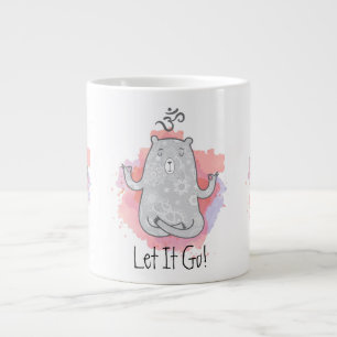Caneca De Café Grande Yoga Bear Deixe Ir