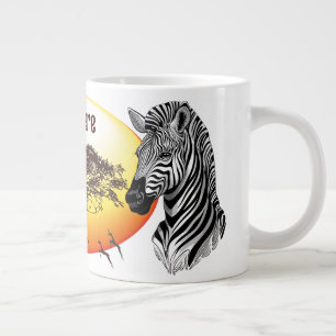 Caneca De Café Grande Zebra African Savanna Wild Animal
