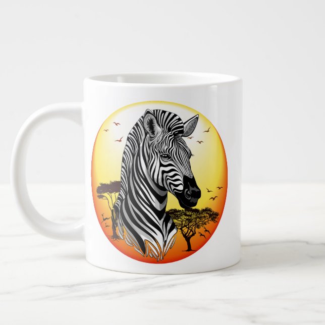 Caneca De Café Grande Zebra African Savanna Wild Animal (Esquerda)