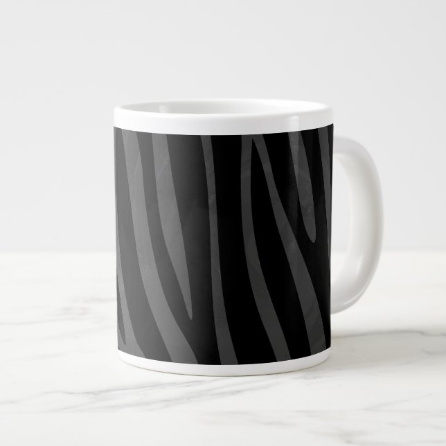 Caneca De Café Grande Zebra Black e Cinza (Frente Esquerda)