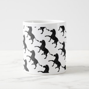 Caneca De Café Grande Zebra Black e Cinza Silhouter