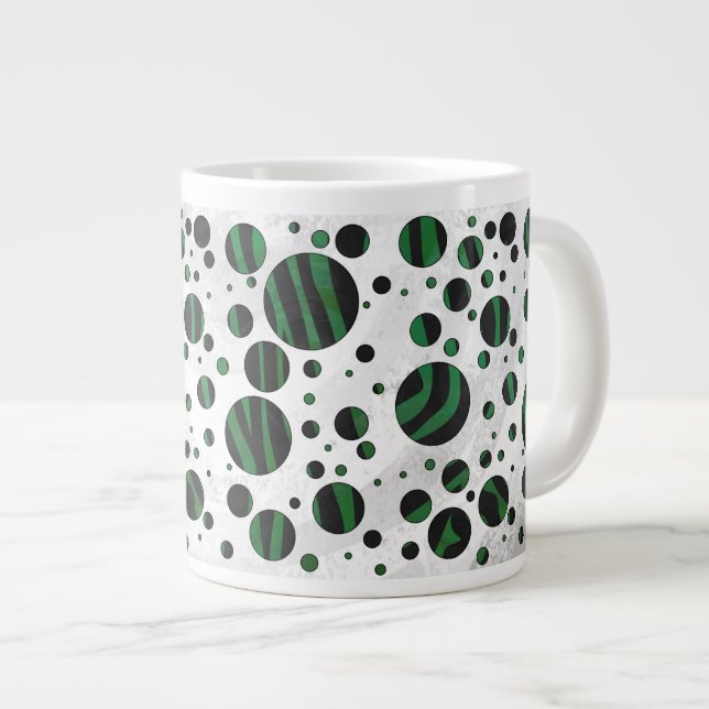 Caneca De Café Grande Zebra Black e Green Bolinhas (Frente Esquerda)