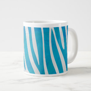 Caneca De Café Grande Zebra Blue e White Impressão