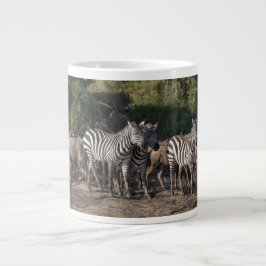 Caneca De Café Grande Zebra Herd Personalize Nome Seriamente