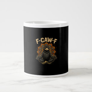 Caneca De Café Grande Zen F-Caw-F Corvo Yoga Raven F-Caw-F Zen Divertido