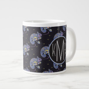 Caneca De Café Grande Zentangle  Monograma