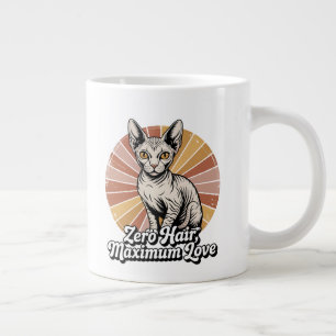 Caneca De Café Grande Zero Cabelo Amor Máximo Sphynx Retro