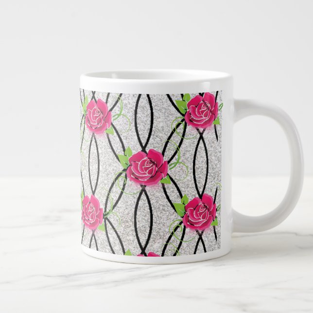 Caneca De Café Grande Zig Zag Pattern, flor (Direita)
