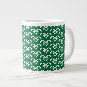 Caneca De Café Grande Zigzag floral verde