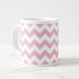 Caneca De Café Grande Zigzag Rosa, Chevron Rosa, Padrão Geométrico
