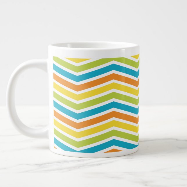 Caneca De Café Grande Zigzag strips Design de Mug excitante (Esquerda)