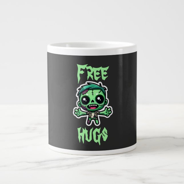 Caneca De Café Grande Zombie engraçado (Frente)
