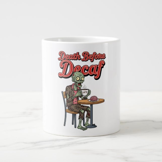 Caneca De Café Grande Zombie Spookie Café Lover Halloween (Frente)
