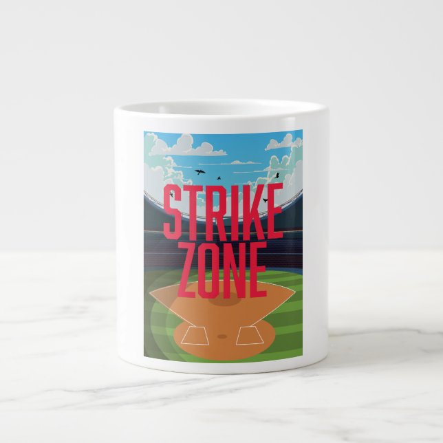Caneca De Café Grande Zona de Greve de Baseball (Frente)