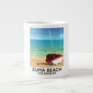 Caneca De Café Grande Zuma Beach LA Rail Beach poster