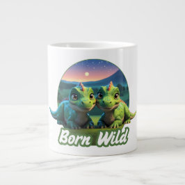Caneca De Café Grande Zwei kleine Dinos - Born Wild 