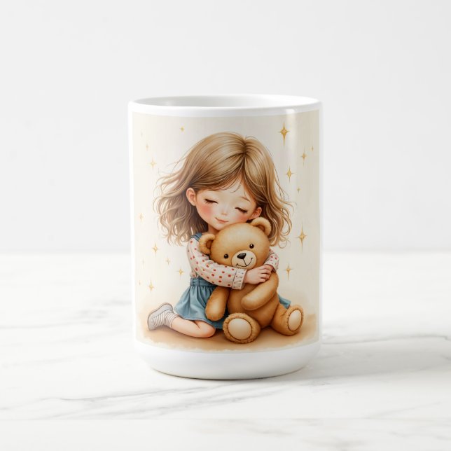 Caneca De Café Grandes Abraços - Garota Bonita Abraçando Urso de  (Centro)