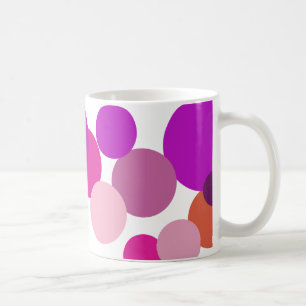 Caneca De Café Grandes bolinhas anos 70 em roxo