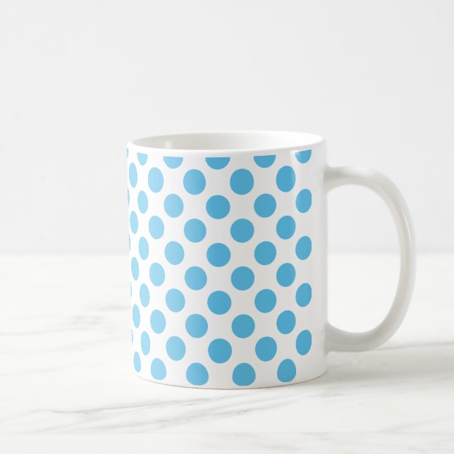 Caneca De Café Grandes pontos aqua em branco (Direita)