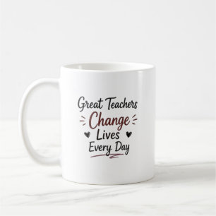 Caneca De Café Grandes Professores Mudam Vidas Personalizadas