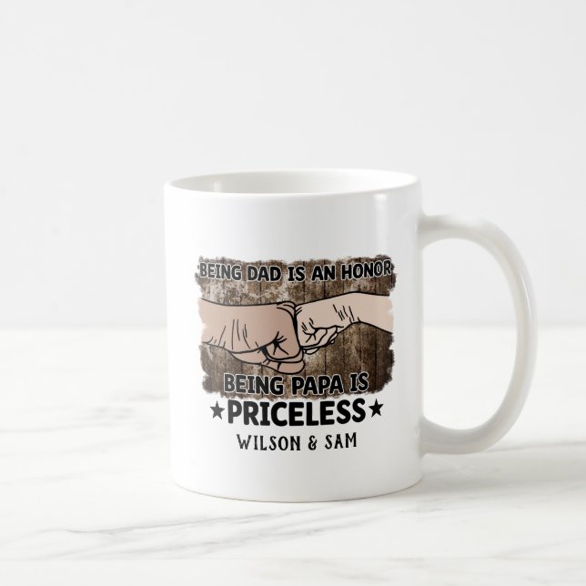 Caneca De Café Grandfather | Being Papa Is Priceless | Father's (Direita)