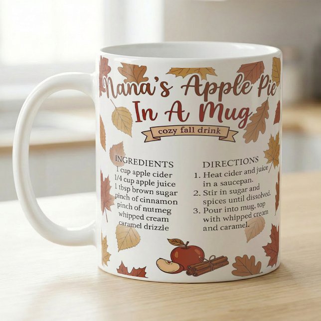 Caneca De Café Grandma Autumn Apple Pie Recipe  (Criador carregado)