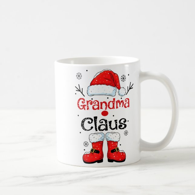Caneca De Café Grandma Claus Christmas Costume Pajama Family Matc (Direita)